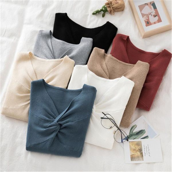 knitting pullover korean fashion autumn winter sweater women pink v-neck knit slim jumper pull femme women's sweaters, White;black
knitting pullover korean fashion autumn winter sweater women pink v-neck knit slim jumper pull femme women's sweaters, White;black