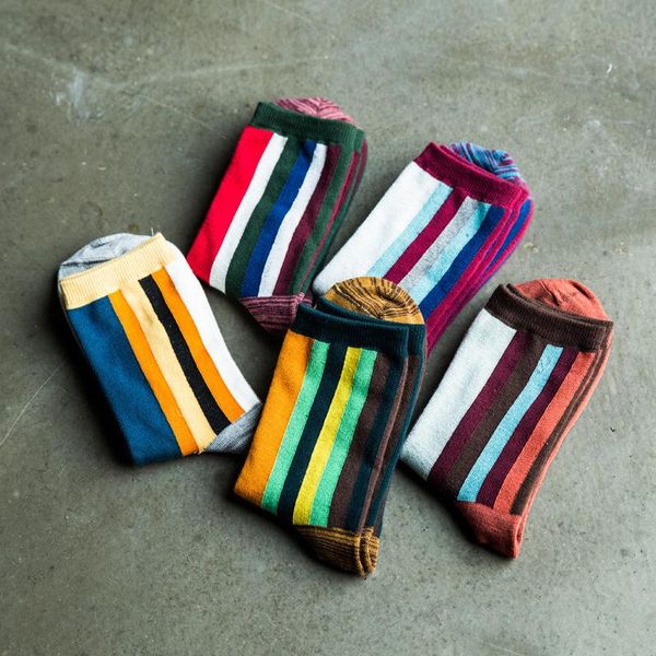 men's socks clearance sale fashion mens cotton casual striped business male long man breathable harajuku streetwear crew, Black