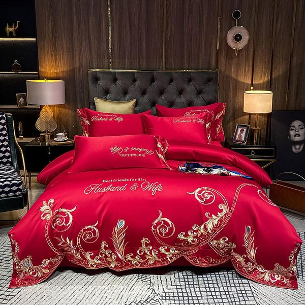 bedding sets chic gold embroidery quality satin silk cotton red wedding set king size comforter cover bed sheet pillowcases
bedding sets chic gold embroidery quality satin silk cotton red wedding set king size comforter cover bed sheet pillowcases