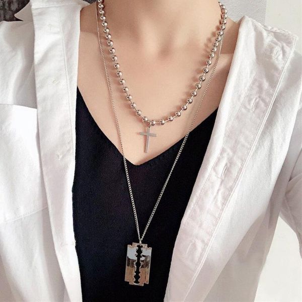 chokers trendy blade cross pendant necklaces for women 2021 vintage hip-hop double-layer clavicle chains necklace female jewelry collier, Golden;silver
chokers trendy blade cross pendant necklaces for women 2021 vintage hip-hop double-layer clavicle chains necklace female jewelry collier, Golden;silver