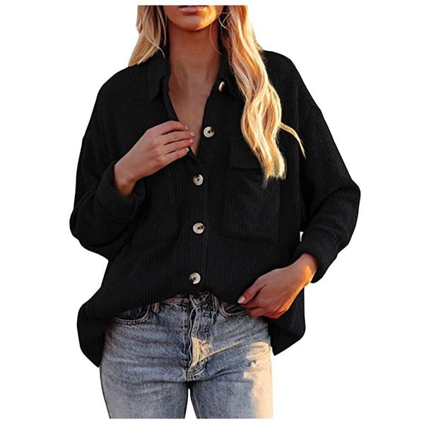 women's jackets 2021 fashion corduroy jacket coat women autumn winter casual double pockets lapel printed long sleeve femme shirt, Black;brown
women's jackets 2021 fashion corduroy jacket coat women autumn winter casual double pockets lapel printed long sleeve femme shirt, Black;brown