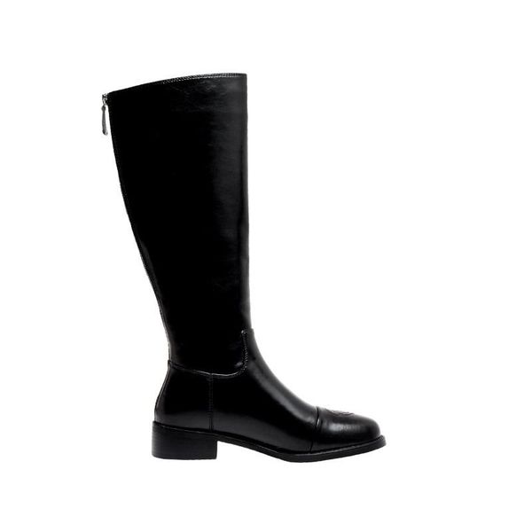 boots square toe knee genuine leather brand design fashion heel botas mujer chunky zapatos, Black
boots square toe knee genuine leather brand design fashion heel botas mujer chunky zapatos, Black