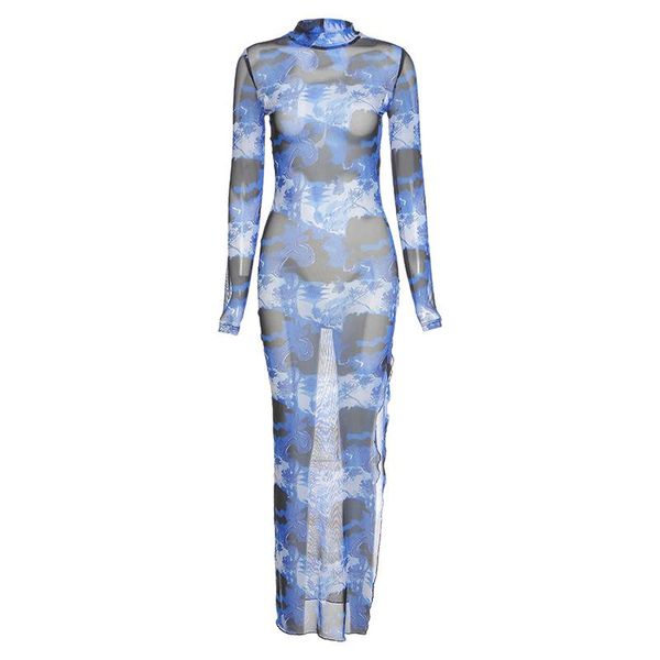 autumn and winter split see-through mesh printed dress, all-match slim thin, long skirt female casual dresses, Black;gray
autumn and winter split see-through mesh printed dress, all-match slim thin, long skirt female casual dresses, Black;gray