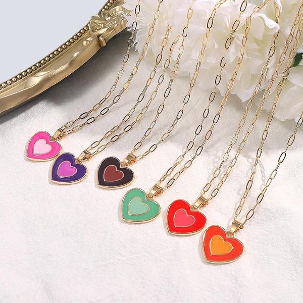 chains fashion double laye love heart colorful enamel pendant necklaces for women gold color chain necklace party jewelry gifts, Silver
chains fashion double laye love heart colorful enamel pendant necklaces for women gold color chain necklace party jewelry gifts, Silver