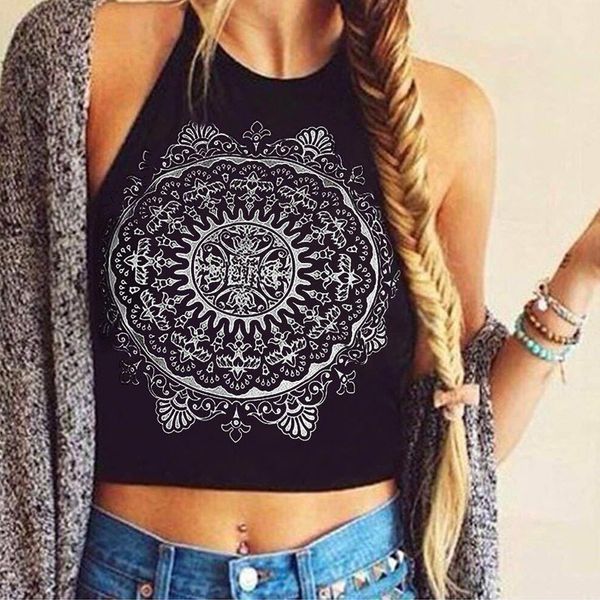 fashion t-shirts spring and summer new style round neck sling women's printed vest, White
fashion t-shirts spring and summer new style round neck sling women's printed vest, White