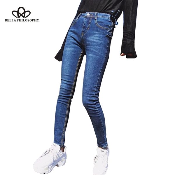 spring women full length jeans high waist female skinny pants zipper fly lady fashion lace up pencil 210519, Blue
spring women full length jeans high waist female skinny pants zipper fly lady fashion lace up pencil 210519, Blue