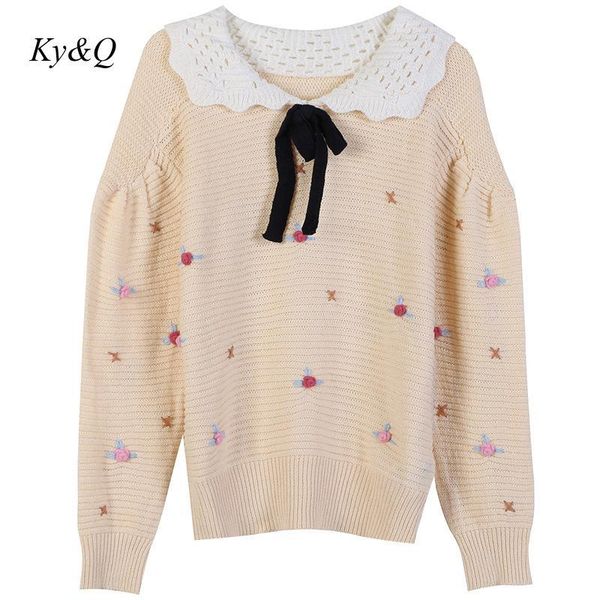 brand design 2021 autumn winter women loose pullover lace bow floral embroidery o-neck yellow sweet knit sweater clothing women's sweat, White;black
brand design 2021 autumn winter women loose pullover lace bow floral embroidery o-neck yellow sweet knit sweater clothing women's sweat, White;black