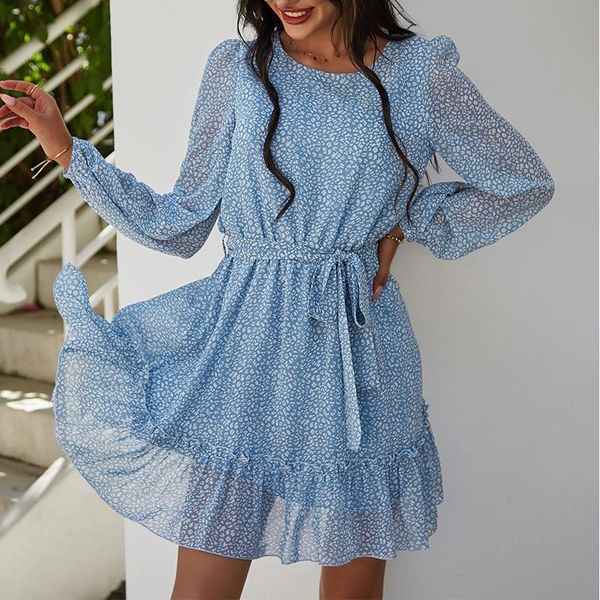 casual dresses ruffles dot print women's mini dress with belt summer chiffon long sleeve female short spring elegant lady clothes, Black;gray
casual dresses ruffles dot print women's mini dress with belt summer chiffon long sleeve female short spring elegant lady clothes, Black;gray
