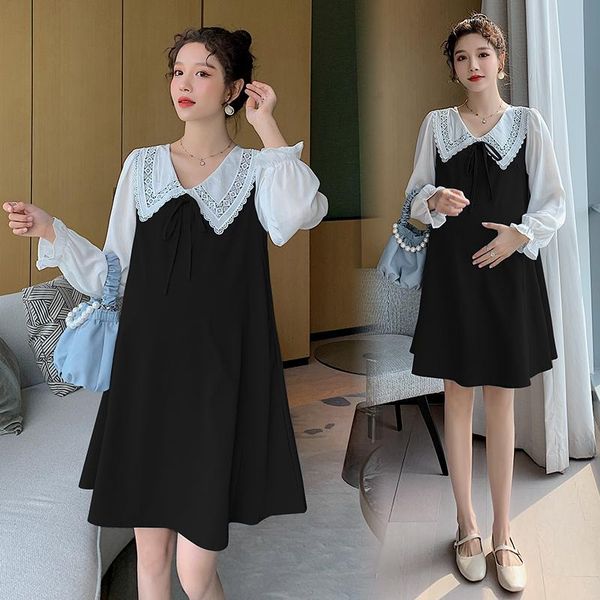 maternity dresses 2021 arrive autumn dress woman cute a-line large size pregnant clothing md-02654, White 
maternity dresses 2021 arrive autumn dress woman cute a-line large size pregnant clothing md-02654, White