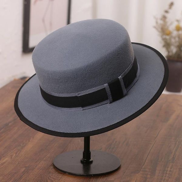 berets 100% wool hat patchwork fedora hats for women felt cool nice beautiful edge black, Blue;gray
berets 100% wool hat patchwork fedora hats for women felt cool nice beautiful edge black, Blue;gray
