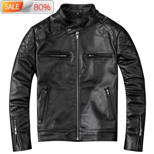 men's leather & faux genuine jacket men clothes 2021 autumn real cow jackets plus size xxxxl coat jaqueta de couro zl40a, Black
men's leather & faux genuine jacket men clothes 2021 autumn real cow jackets plus size xxxxl coat jaqueta de couro zl40a, Black