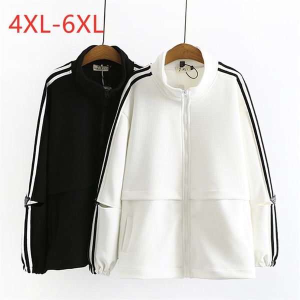 plus size outerwear & coats 2021 ladies autumn winter women clothing large jacket long sleeve loose pocket white zipper coat 4xl 5xl 6xl, Black
plus size outerwear & coats 2021 ladies autumn winter women clothing large jacket long sleeve loose pocket white zipper coat 4xl 5xl 6xl, Black