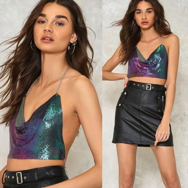 shiny metal crop backless womens tank summer beach party club sequin vest shirt ladies tanks clothing, White
shiny metal crop backless womens tank summer beach party club sequin vest shirt ladies tanks clothing, White