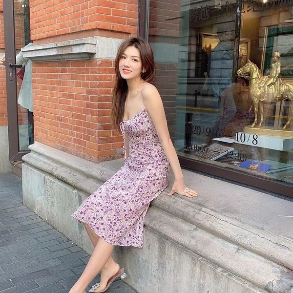 casual dresses women 100% silk suspender dress women's purple print slim elegant holiday long, Black;gray
casual dresses women 100% silk suspender dress women's purple print slim elegant holiday long, Black;gray