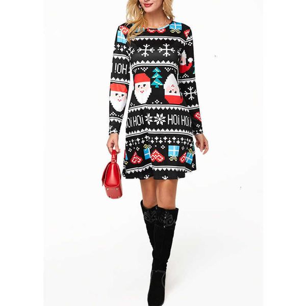 spring casual and dresses autumn halloween women's clothing christmas print long sleeve dress, Black;gray
spring casual and dresses autumn halloween women's clothing christmas print long sleeve dress, Black;gray