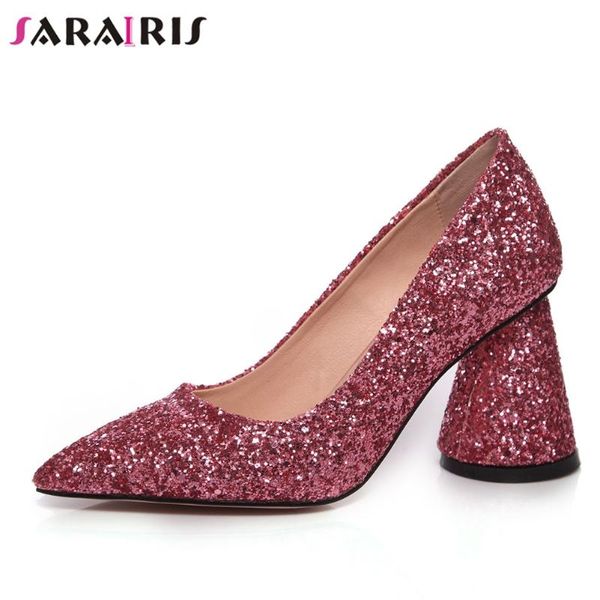 dress shoes sarairis brand high strange heels party pumps shining pointed toe glitters women sweet shallow date woman, Black
dress shoes sarairis brand high strange heels party pumps shining pointed toe glitters women sweet shallow date woman, Black