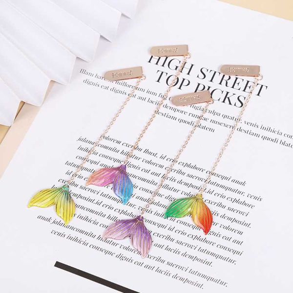 4pc colored fish tail bookmark metal pendant decor accessories book mark page folder student office school supplies stationery 
4pc colored fish tail bookmark metal pendant decor accessories book mark page folder student office school supplies stationery