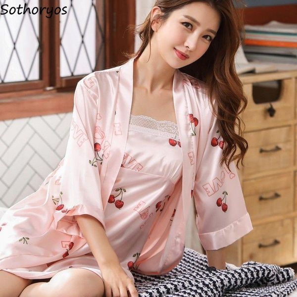 women's sleepwear women summer robe gown sets cherry printed sweet girls bath comfort females lounge spaghetti strap high quality, Black;red
women's sleepwear women summer robe gown sets cherry printed sweet girls bath comfort females lounge spaghetti strap high quality, Black;red