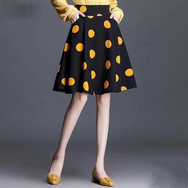skirts 2021 spring autumn women yellow polka dot high waist vintage tutu black skirt casual swing midi faldas mujer y653
skirts 2021 spring autumn women yellow polka dot high waist vintage tutu black skirt casual swing midi faldas mujer y653