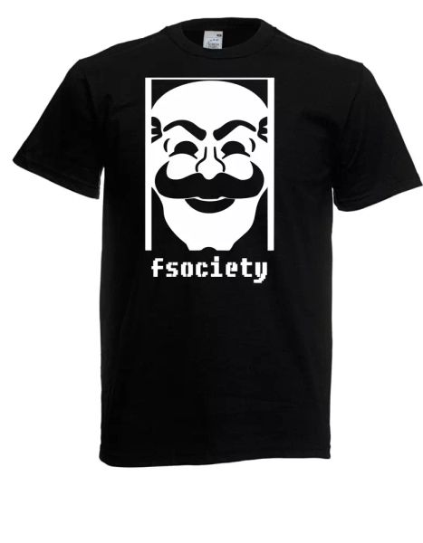 mens t-shirt fsociety mask up 5xl, White;black