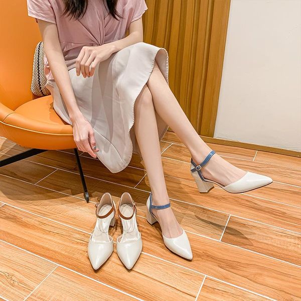 sandals shallow mouth pointed toe ladies 2021 summer thick with baotou hollow high heels all-match women's shoes, Black
sandals shallow mouth pointed toe ladies 2021 summer thick with baotou hollow high heels all-match women's shoes, Black