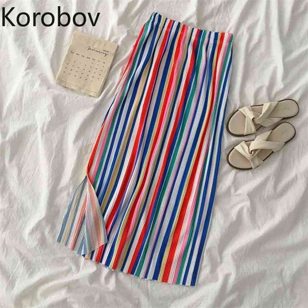 korobov retro temperament rainbow striped skirt women high waist hip side split design straight jupe summer new slim faldas 210430, Black
korobov retro temperament rainbow striped skirt women high waist hip side split design straight jupe summer new slim faldas 210430, Black