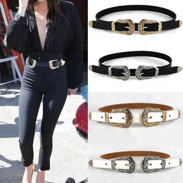 belts women's luxury belt western cowgirl waist single/double metal buckle waistband designer female, Black;brown 
belts women's luxury belt western cowgirl waist single/double metal buckle waistband designer female, Black;brown