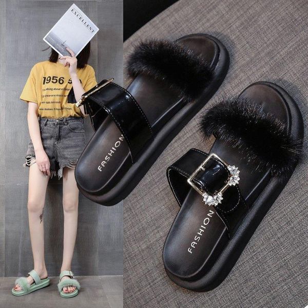 summer 2021 flat bottom all-match one-step sandals and slippers fairy wind plush female outer wear x389, Black
summer 2021 flat bottom all-match one-step sandals and slippers fairy wind plush female outer wear x389, Black