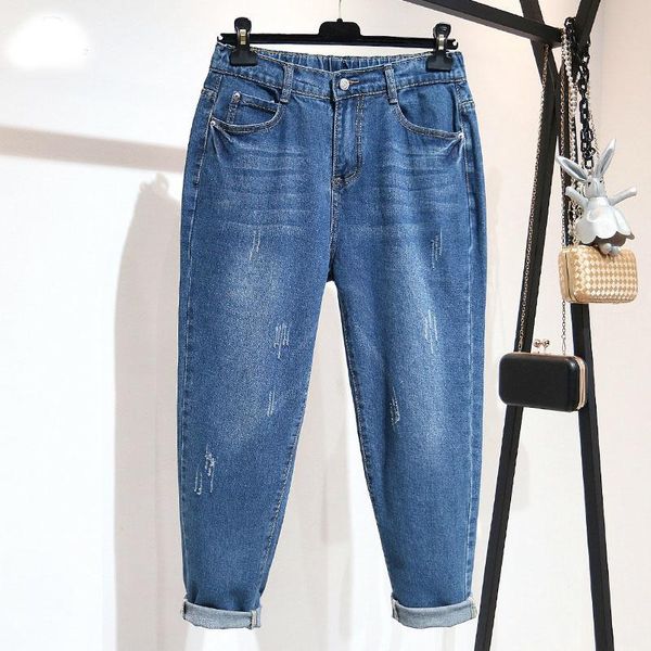 women's jeans female harem woman high waist loose plus size blue elastic casual pocket ankle-length denim street pant
women's jeans female harem woman high waist loose plus size blue elastic casual pocket ankle-length denim street pant