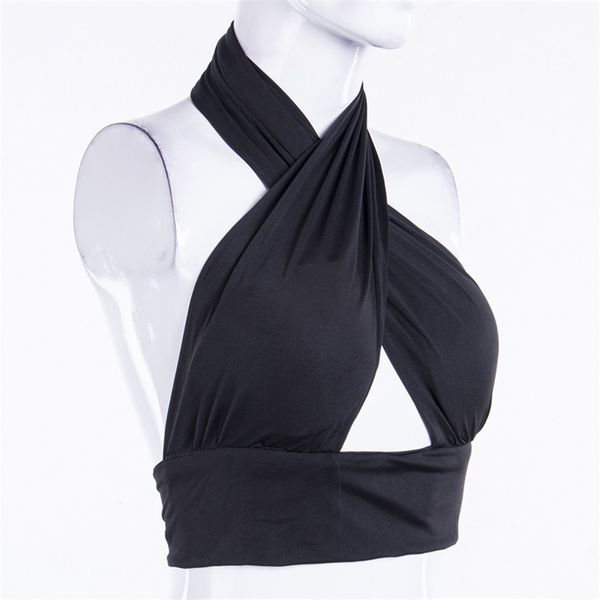 women t-shirt hollow out bandage solid color sleeveless halter polyester exposed navel slim fitting crop 210522, White
women t-shirt hollow out bandage solid color sleeveless halter polyester exposed navel slim fitting crop 210522, White