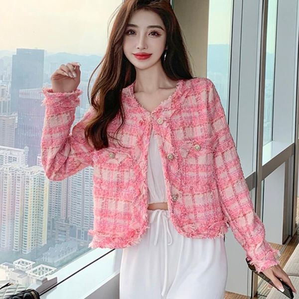 women's jackets 2021 korean small fragrance pink tweed jacket coat women autumn vintage tassel slim blends woolen single breasted outwe, Black;brown
women's jackets 2021 korean small fragrance pink tweed jacket coat women autumn vintage tassel slim blends woolen single breasted outwe, Black;brown