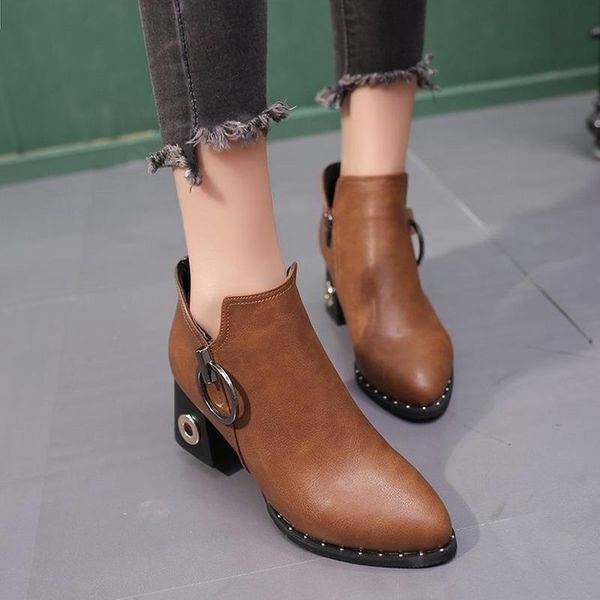 dress shoes autumn and winter high-heeled thick with pointed korean women's boots british s0256, Black
dress shoes autumn and winter high-heeled thick with pointed korean women's boots british s0256, Black