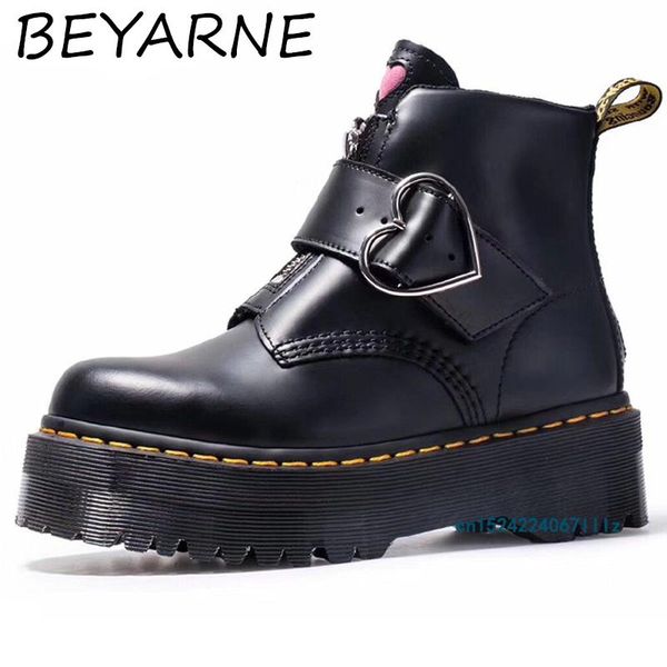 sandals beyarne women sweet heart buckle genuine leather boots girl female lovely platform zipper chunky heel flats shoes, Black
sandals beyarne women sweet heart buckle genuine leather boots girl female lovely platform zipper chunky heel flats shoes, Black