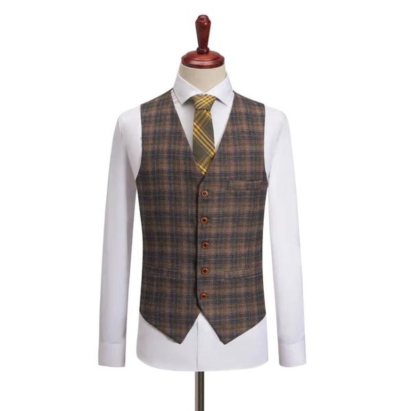 men's vests for men wedding plaid slim fit v neck casual singal-breasted gentleman jacket waistcoat groom costumes, Black;white
men's vests for men wedding plaid slim fit v neck casual singal-breasted gentleman jacket waistcoat groom costumes, Black;white