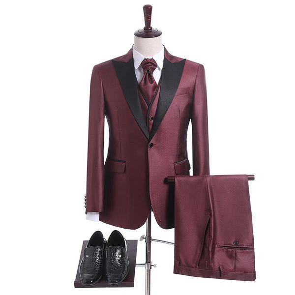 men's suits & blazers jeltoin burgundy shiny 3 piece set men suit 2022 tailor made groom wedding dress terno masculino slim fit tuxedo, White;black
men's suits & blazers jeltoin burgundy shiny 3 piece set men suit 2022 tailor made groom wedding dress terno masculino slim fit tuxedo, White;black