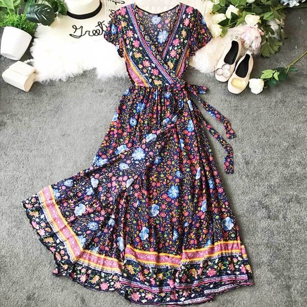 inspired pink floral wrap summer dress v-neck belt tied new maxi dress short sleeve gypsy casual women dress vestidos 210412, Black;gray
inspired pink floral wrap summer dress v-neck belt tied new maxi dress short sleeve gypsy casual women dress vestidos 210412, Black;gray