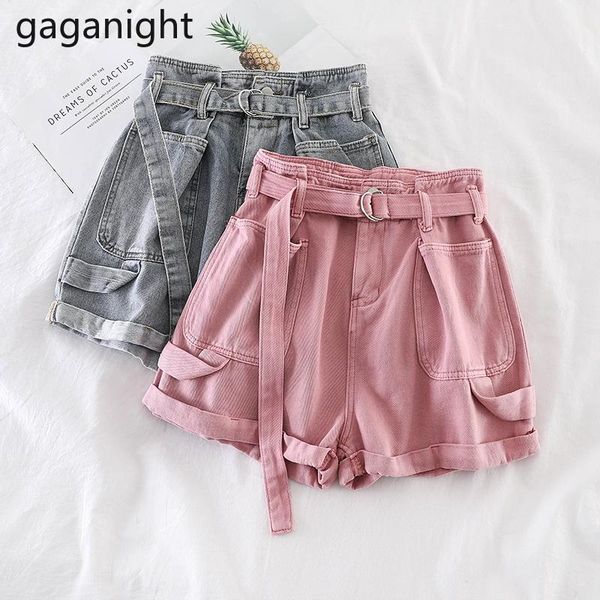 women's shorts gaganight solid women jeans short high waist fashion summer girls casual plus size lady faldas pocket with belt, White;black
women's shorts gaganight solid women jeans short high waist fashion summer girls casual plus size lady faldas pocket with belt, White;black