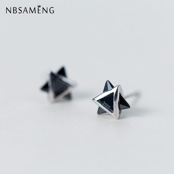 stud pure 925 sterling silver 3d solid triangle geometry earrings for women men black white statement small jewelry, Golden;silver
stud pure 925 sterling silver 3d solid triangle geometry earrings for women men black white statement small jewelry, Golden;silver