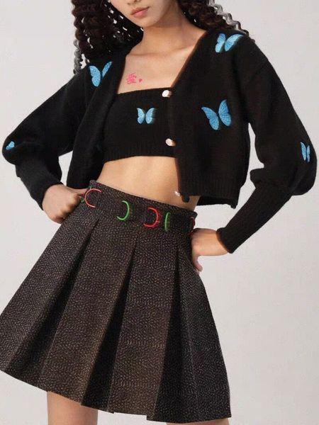 women's sweaters long sleeve sweater cardigan v-neck button only autumn winter blue butterfly girl loose knit swearshirt, White;black
women's sweaters long sleeve sweater cardigan v-neck button only autumn winter blue butterfly girl loose knit swearshirt, White;black