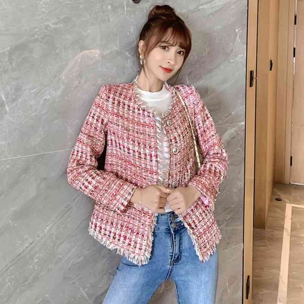 women jacket coat tweed tassel pink single-breasted long sleeve ladies o-neck coat casual runway outerwear 210514, Black;brown
women jacket coat tweed tassel pink single-breasted long sleeve ladies o-neck coat casual runway outerwear 210514, Black;brown