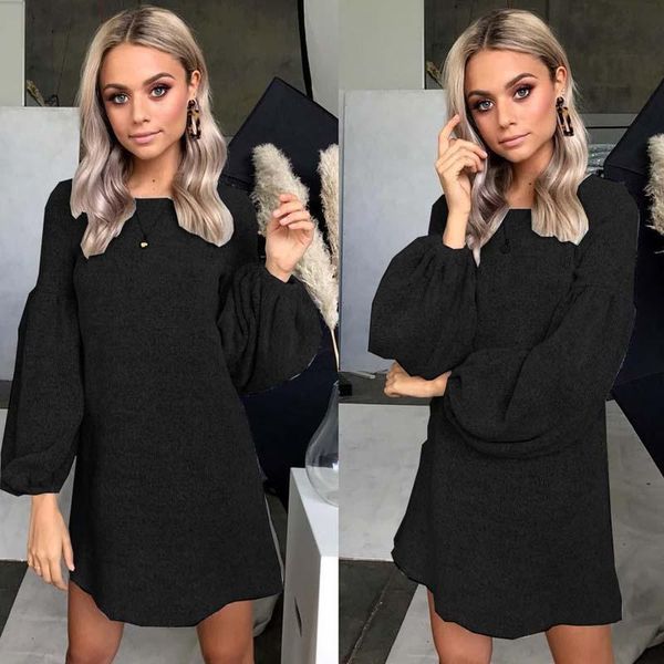 women's sweaters 2021 autumn winter sweater dress women warm loose long female o neck sleeve knitted vestidos, White;black
women's sweaters 2021 autumn winter sweater dress women warm loose long female o neck sleeve knitted vestidos, White;black