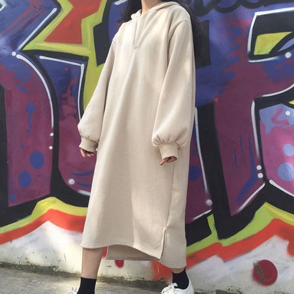 women's hoodies & sweatshirts plus velvet padded loose mid-length size hooded long-sleeved split sleeve sweatshirt dress, Black
women's hoodies & sweatshirts plus velvet padded loose mid-length size hooded long-sleeved split sleeve sweatshirt dress, Black