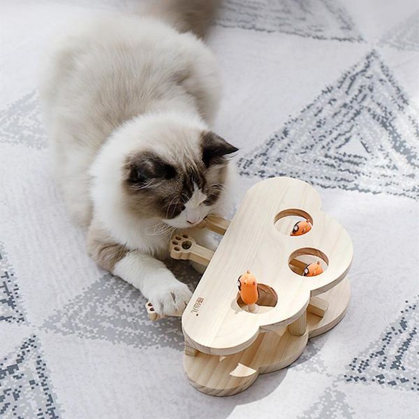 wooden cat hunt toy chase mouse three-hole cloud hitting hamster human pet interactive stick kitten tease supplies toys
wooden cat hunt toy chase mouse three-hole cloud hitting hamster human pet interactive stick kitten tease supplies toys
