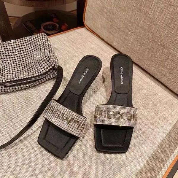 sandals fashion brand designer rhinestone women 2021 summer stiletto cat heel slippers non-slip high heels were thin, Black
sandals fashion brand designer rhinestone women 2021 summer stiletto cat heel slippers non-slip high heels were thin, Black