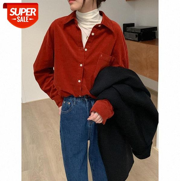 women's corduroy solid color shirt korean retro all-match loose casual 12832 #xt8v, Black;gray
women's corduroy solid color shirt korean retro all-match loose casual 12832 #xt8v, Black;gray