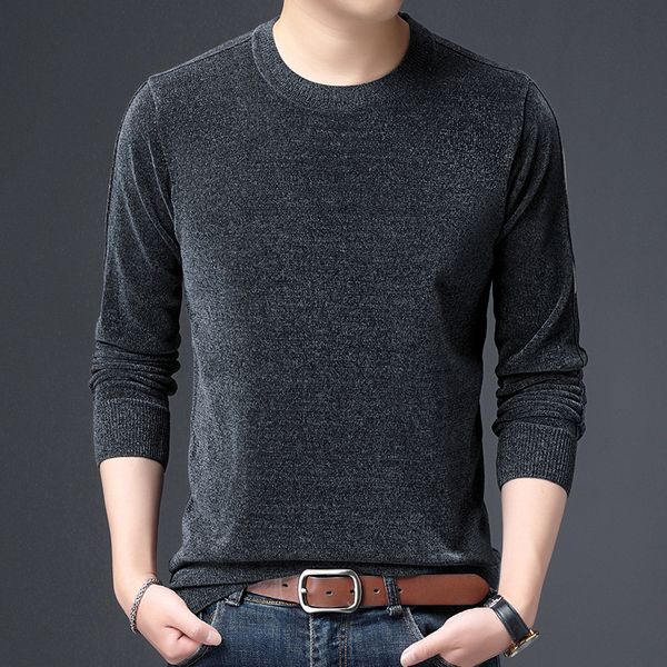 2021 autumn solid color leisure slim fit men's round neck knitted long sleeve fashion, Black
2021 autumn solid color leisure slim fit men's round neck knitted long sleeve fashion, Black