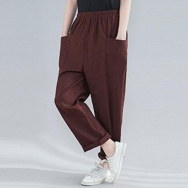 women cotton linen casual pants arrival 2021 spring simple style solid color all-match female high waist harem s3594 women's & capris, Black;white
women cotton linen casual pants arrival 2021 spring simple style solid color all-match female high waist harem s3594 women's & capris, Black;white