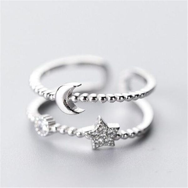 korean style temperament women double-deck silver color open ring star moon crystal female index finger jewelry accessories cluster rings, Golden;silver
korean style temperament women double-deck silver color open ring star moon crystal female index finger jewelry accessories cluster rings, Golden;silver