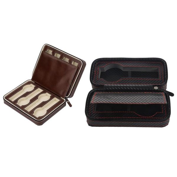 watch boxes & cases 2 pcs pu leather box portable travel holder case, brown black-red, Black;blue
watch boxes & cases 2 pcs pu leather box portable travel holder case, brown black-red, Black;blue