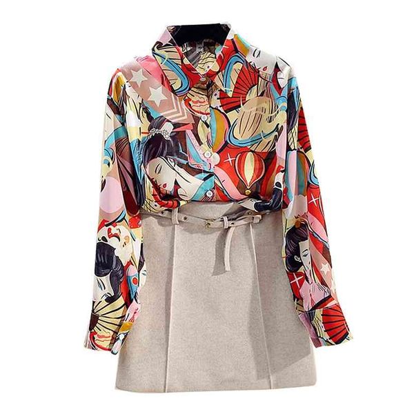 spring autumn women's shirt retro wild loose printed long-sleeved turn-down collar blouse gd339 210506, White
spring autumn women's shirt retro wild loose printed long-sleeved turn-down collar blouse gd339 210506, White